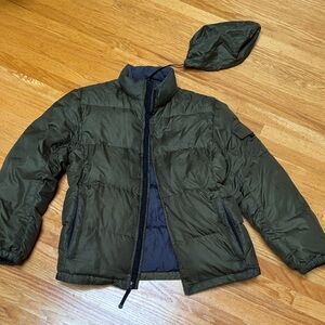 Eddie Bauer Goose Down Olive Green Men's Puffer Jacket Parka